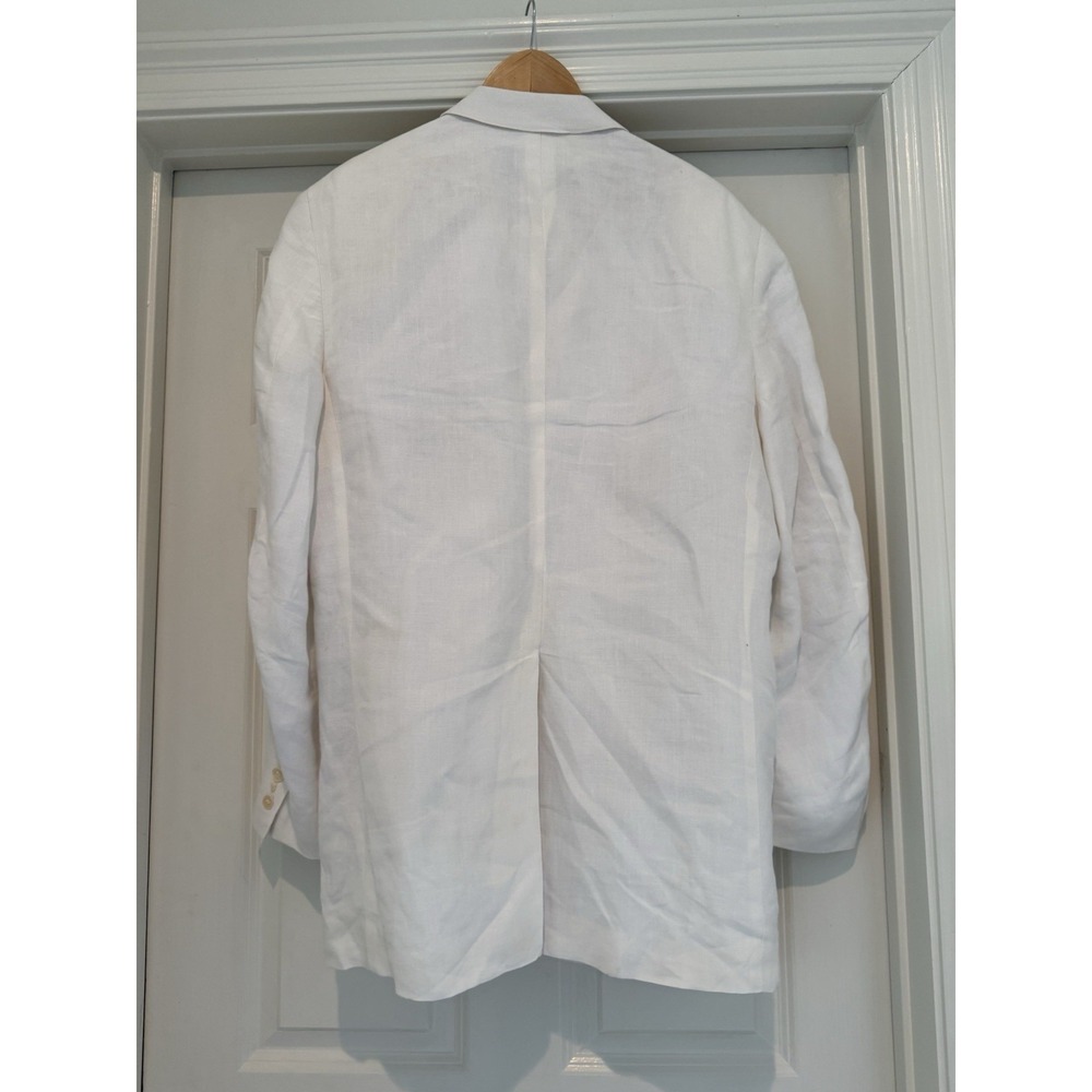 Jos A Bank 43L White Linen Blend Mens Blazer Suit Jacket Sport Coat Spring Beach - Picture 2 of 14